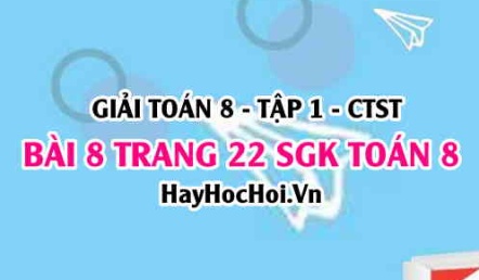 Giải bài 8 trang 22 Toán 8 Tập 1 SGK Chân trời sáng tạo